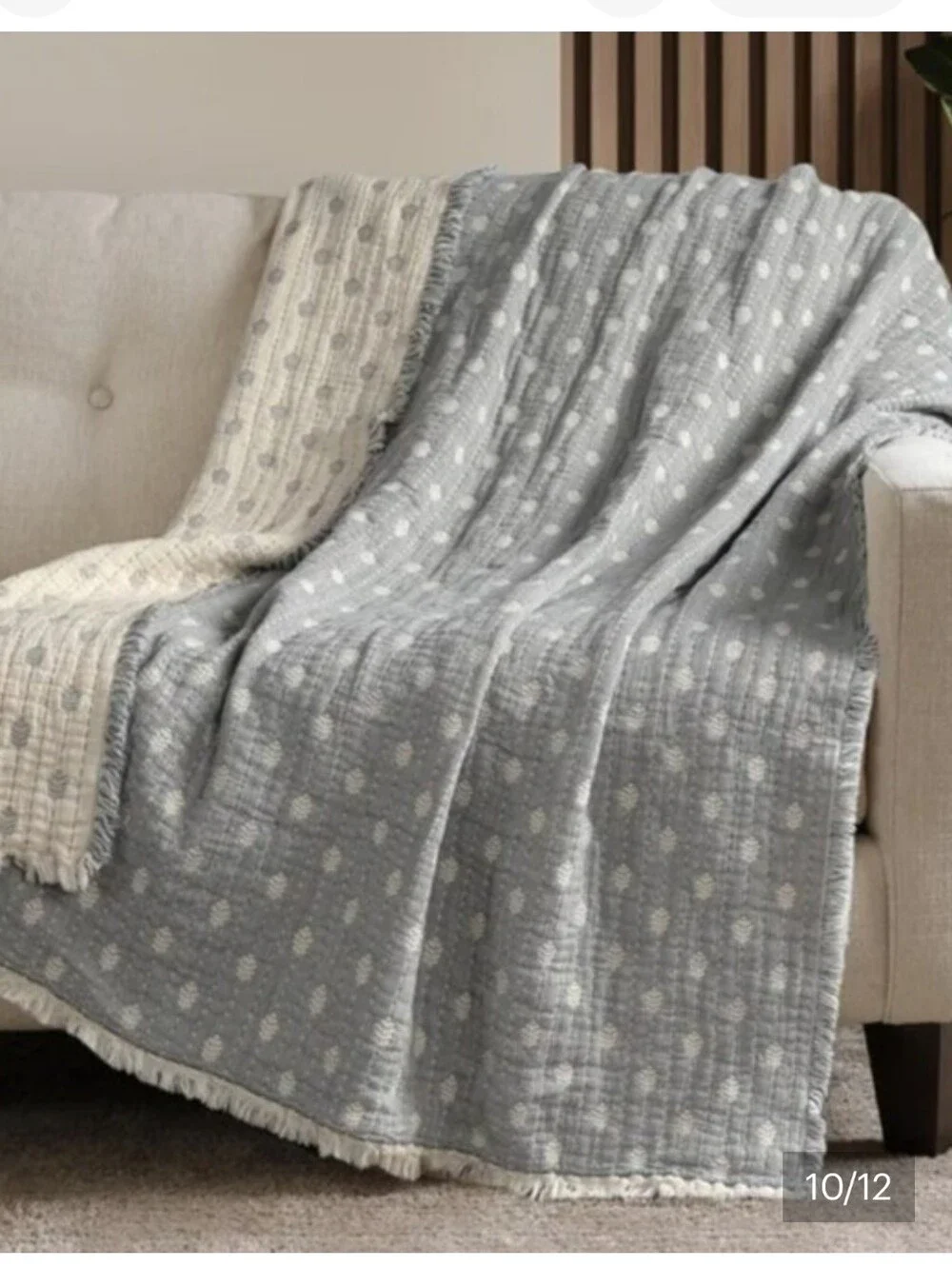 Reversible Cotton Throw Blanket 50x70, Brand New